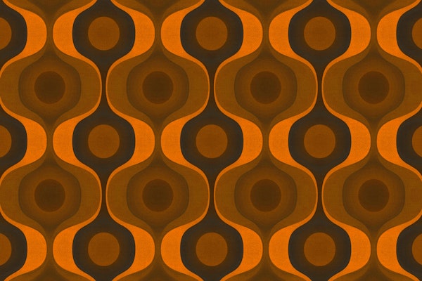 Moody Orange 70s Groovy Geometry