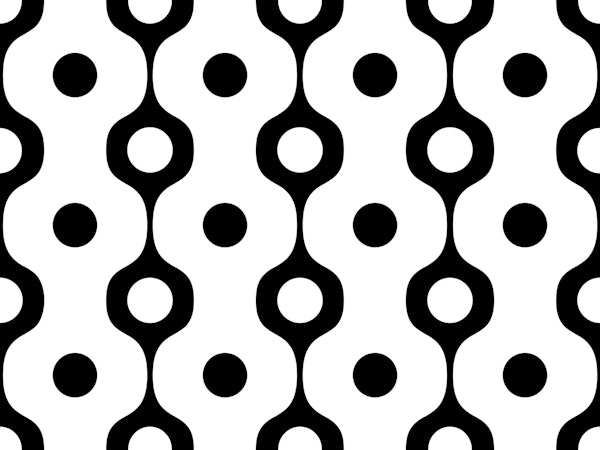 Black White 70s Groovy Geometry