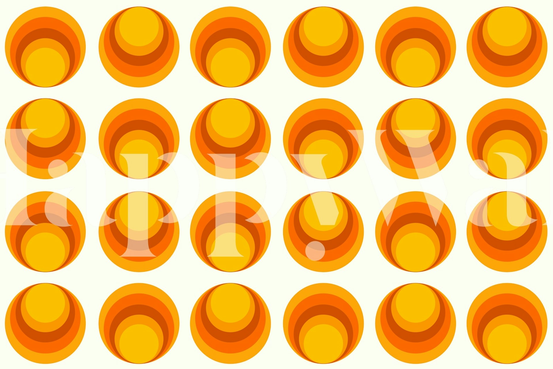 Vivid 70s geometry wallpaper in a room