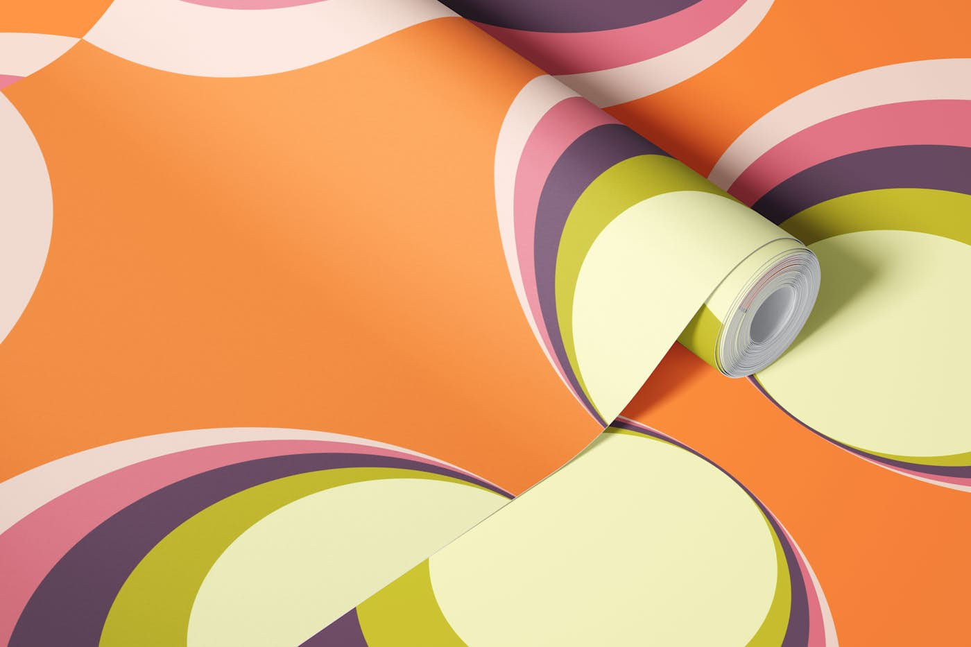 Vintage 70s Abstract Geometry wallpaper roll