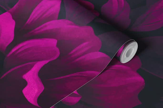 Velveteen Flowers Pink Floral Luxury Opulenzwallpaper roll