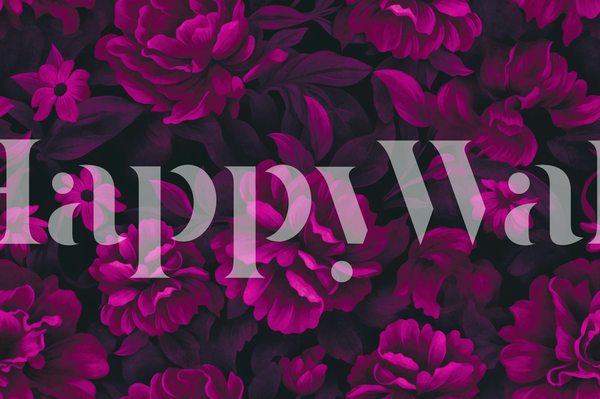 Luxury floral wallpaper with pink flowers