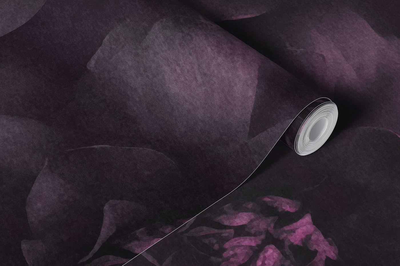 Atmospheric Floral Splendor Dark Moody Mauve wallpaper roll