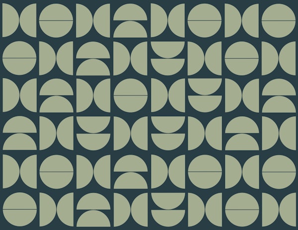 Mid-Century Retro Abstract Geometry Sage Teal