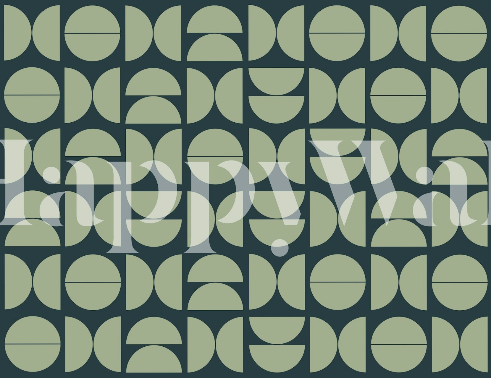 Decorazione murale con forme geometriche moderne di metà secolo in salvia e verde acqua