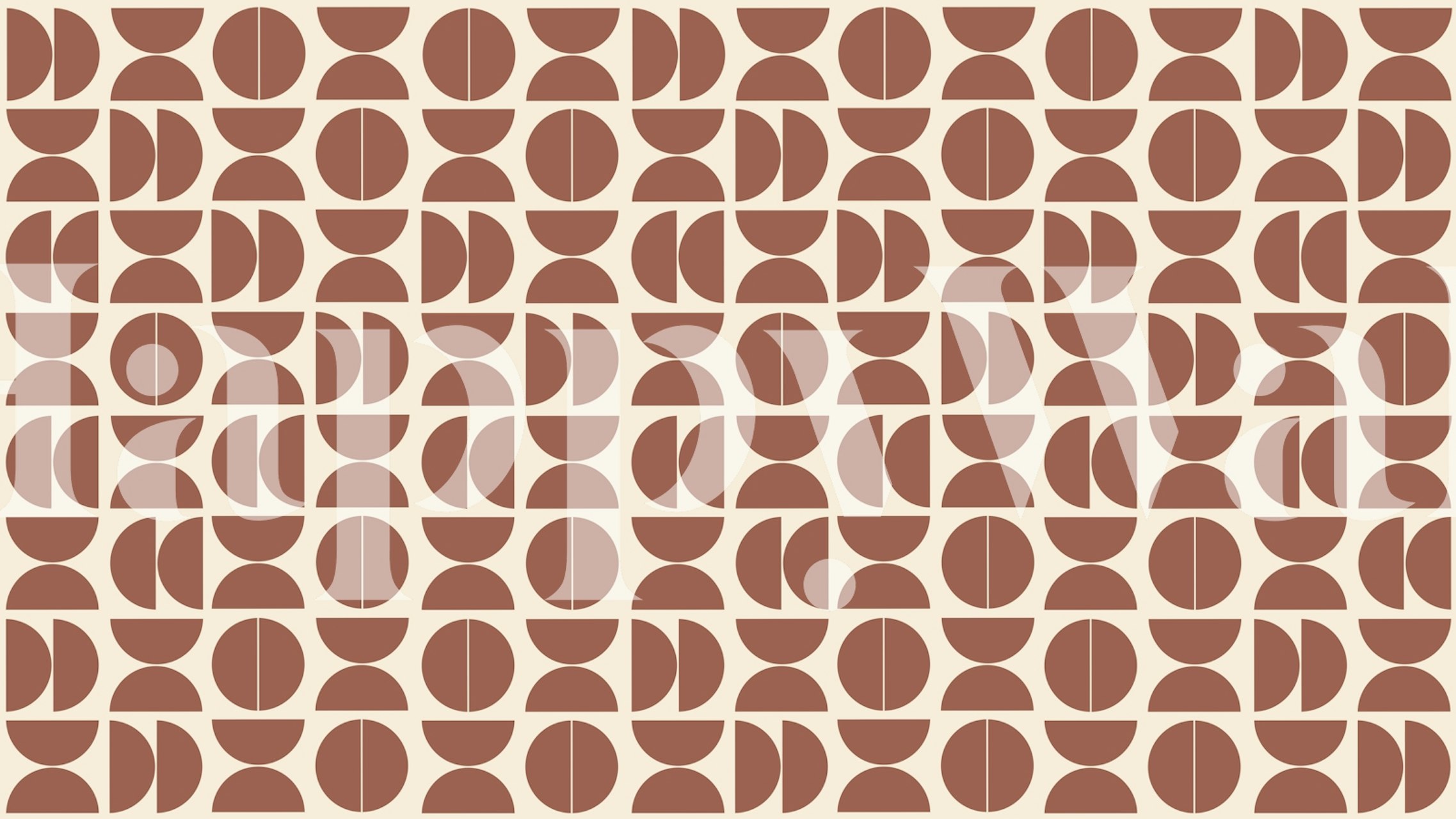 Geometric semi-circle pattern in cream and rust wallpaper