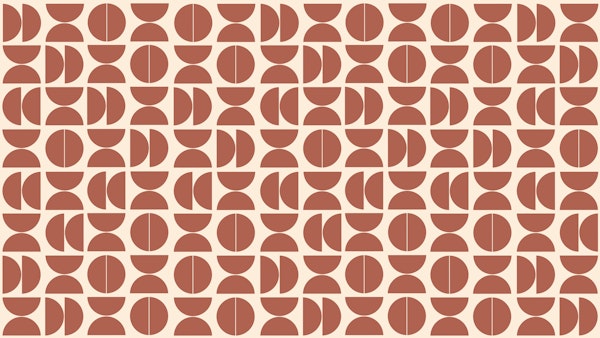 Vintage Abstract Geometry Pattern Cream Rust