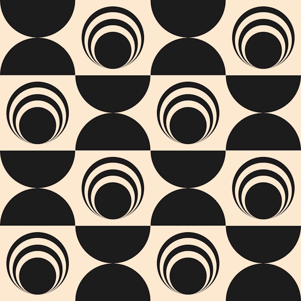 Vintage Abstract Geometry Pattern Cream Black