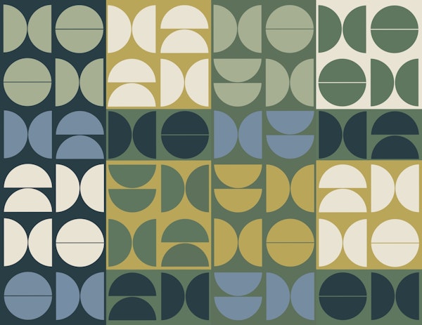 Modern Vintage Abstract Geometry Pattern