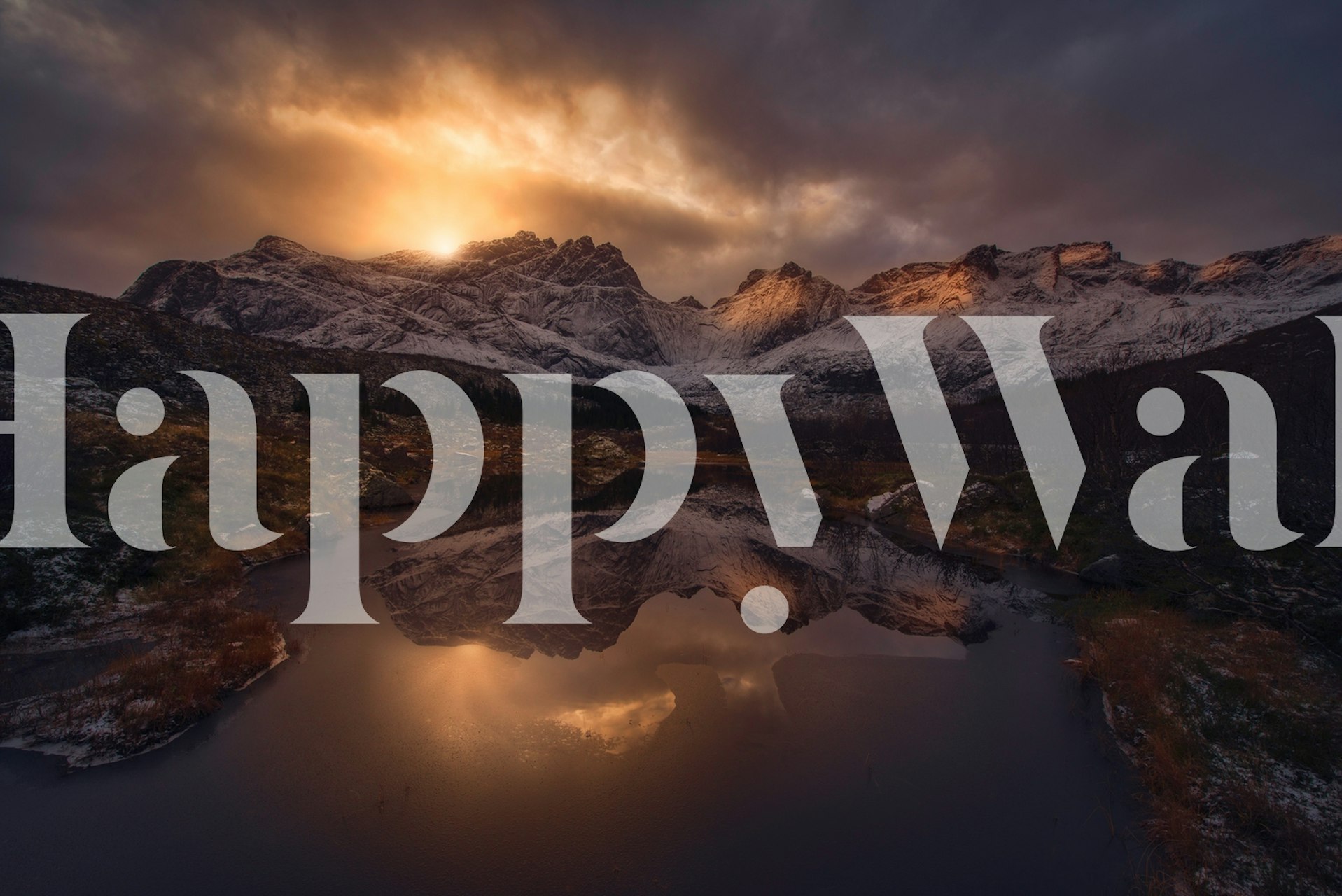 Lofoten mountains wallpaper in a room