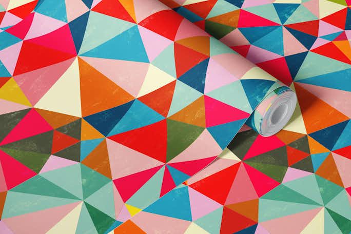 colorful kaleidospcope triangleswallpaper roll