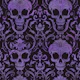 Dark Gothic Elegance Skull Damask Purple