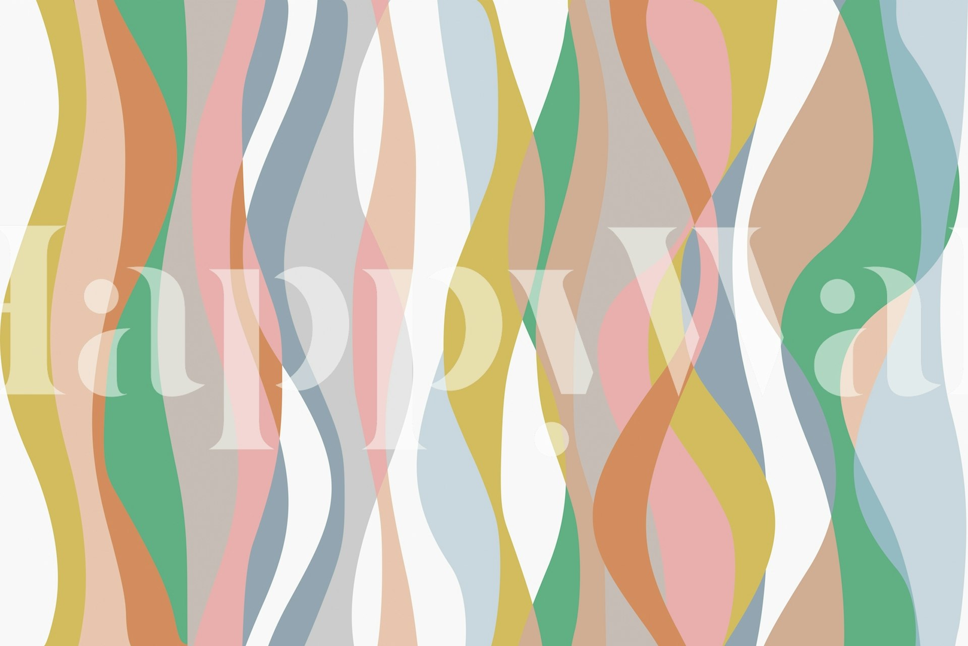 Fototapete Abstrakte pastellfarbene Wellen