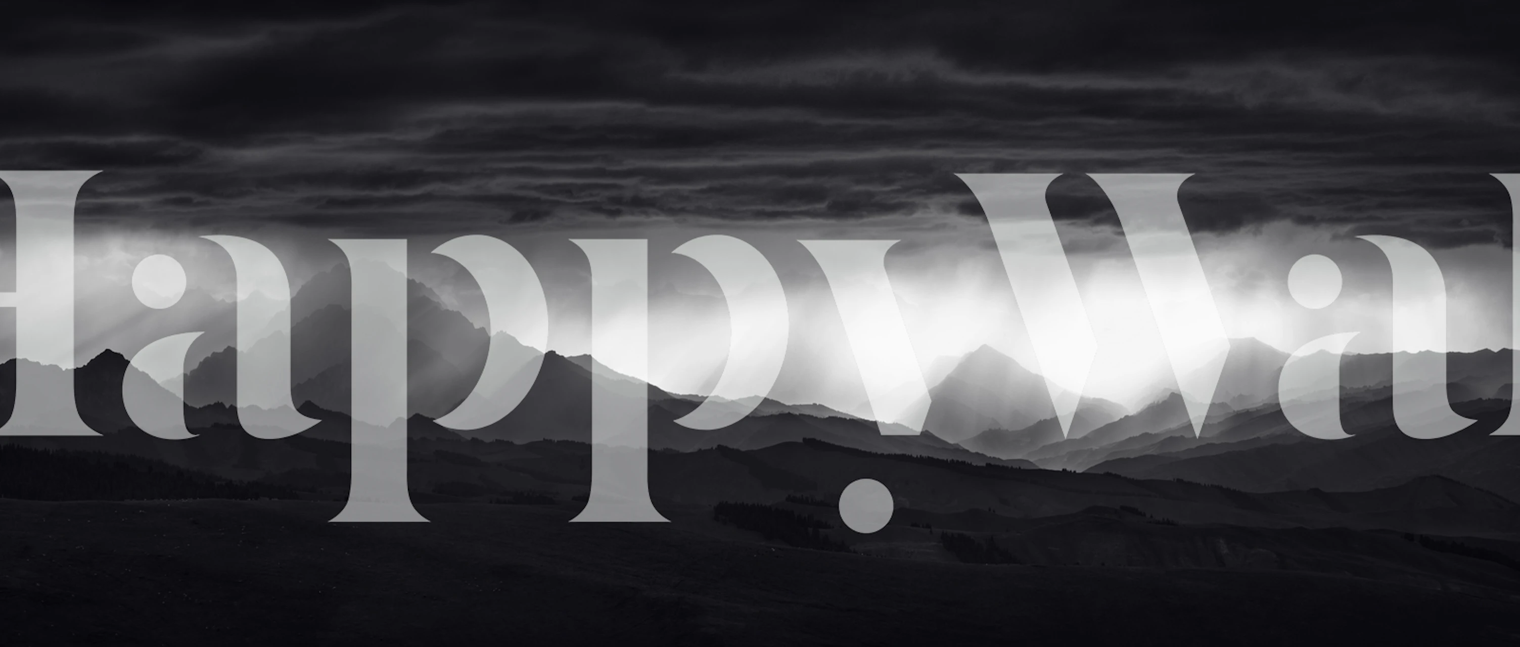 Monochrome mountain scene wallpaper