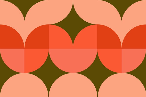 Large Vintage Floral Abstract Geometry