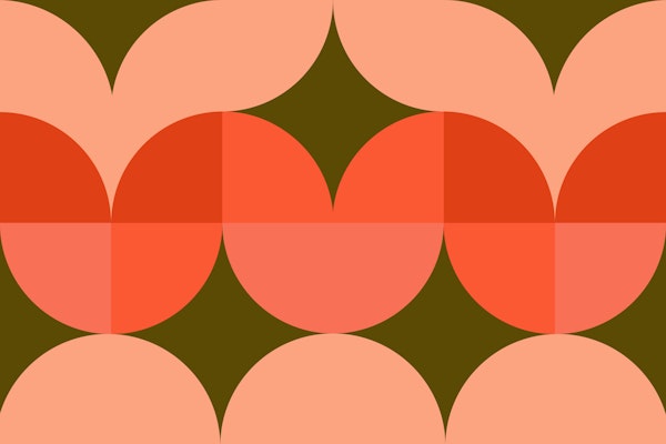 Large Vintage Floral Abstract Geometry