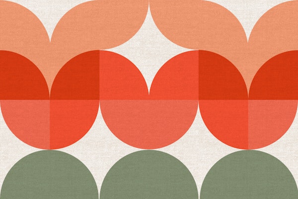 Large Vintage Flower Abstract Geometry