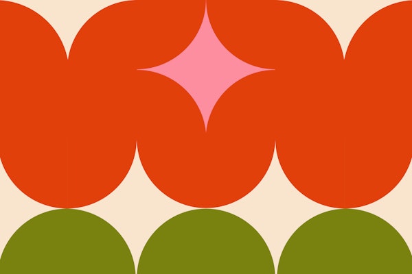 Funky 70s Vintage Abstract Flower Geometry