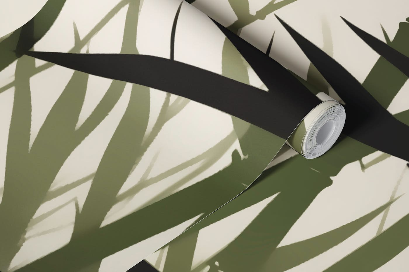 Wild Bamboo Grasses on Creme wallpaper roll