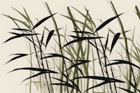 Wild Bamboo Grasses on Creme carta da parati