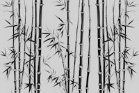 Wild Bamboo Grass Luxury Black White papiers peint