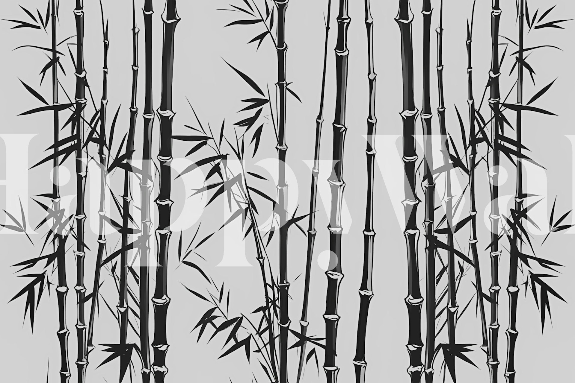 Wild Bamboo Grass Luxury Black White ταπετσαρία σε ένα δωμάτιο