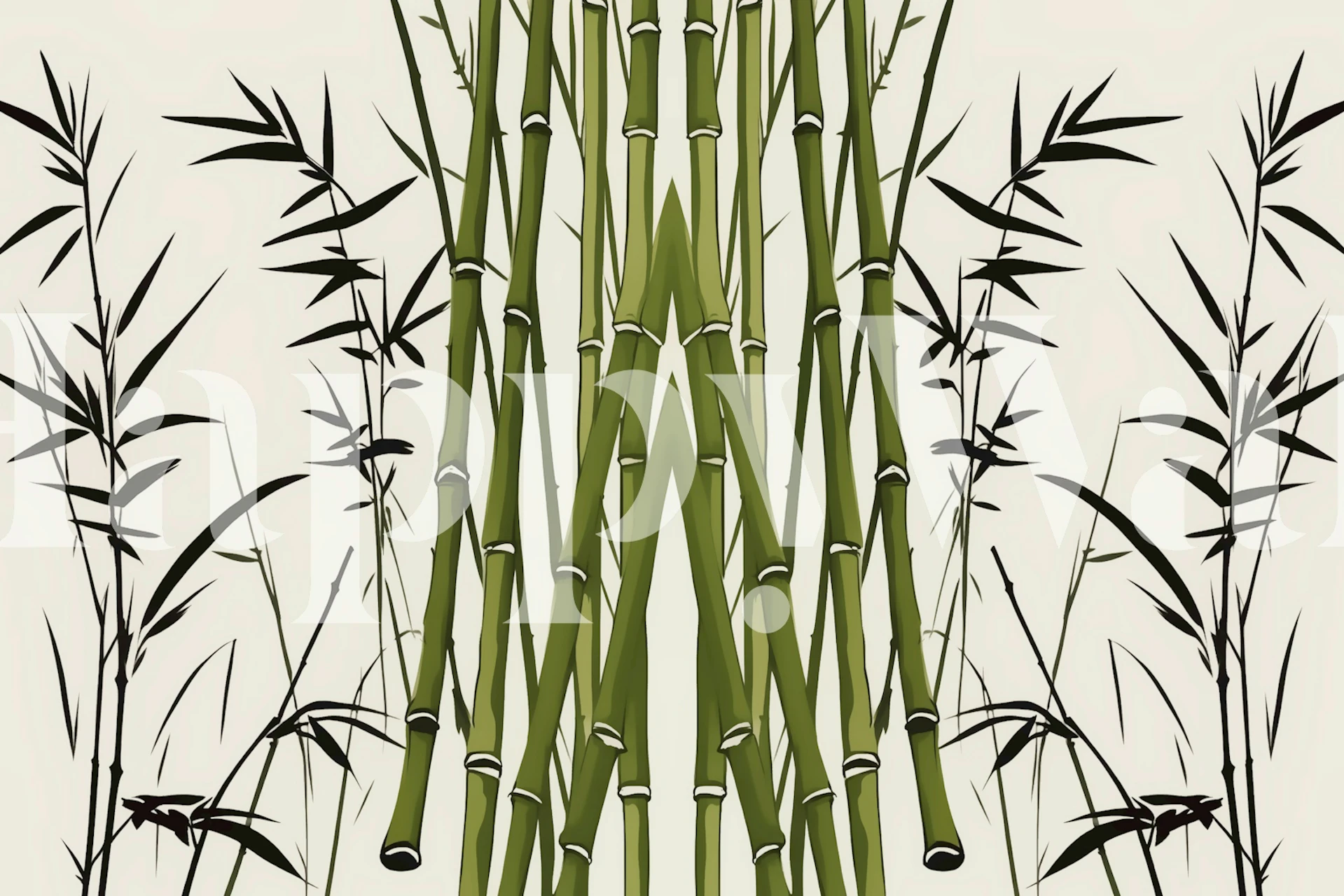 Art Deco Bamboo Grass Tribal wallpaper in a room