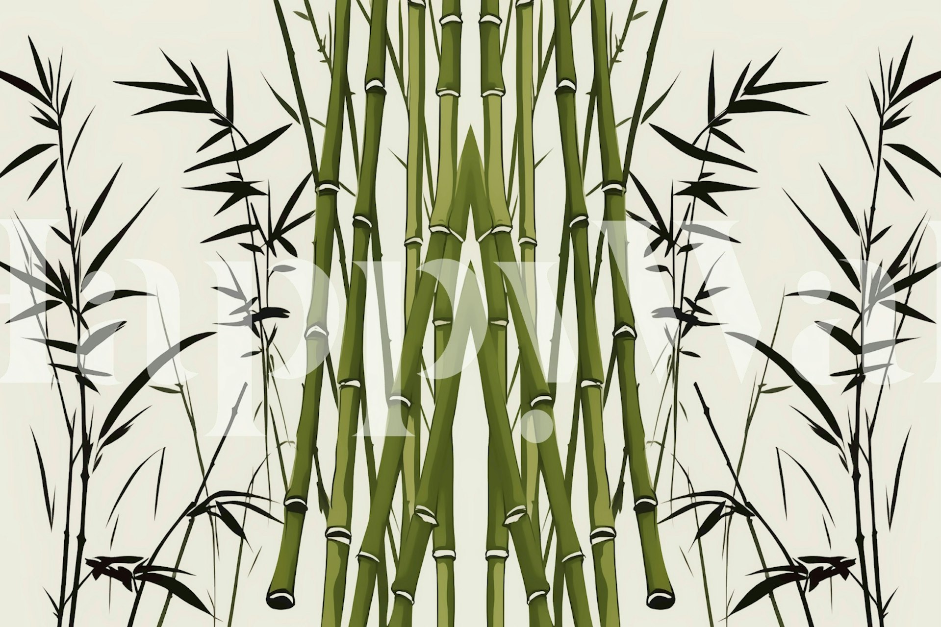 Ταπετσαρία Art Deco Bamboo Grass Tribal σε ένα δωμάτιο