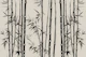 Black White Art Deco Bamboo Grass on Creme