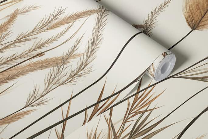 Wild Japandi Grass Botanicalwallpaper roll