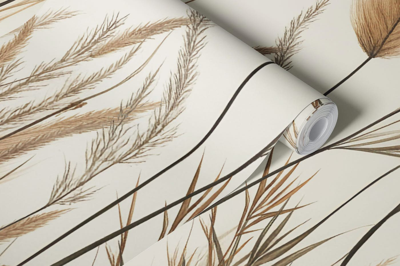 Wild Japandi Grass Botanical wallpaper roll