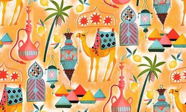 Morocco travel impressions screenprint