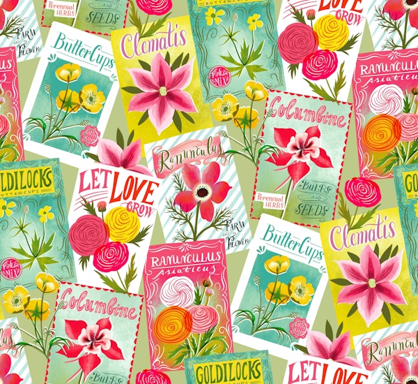 vintage seed packets let love grow