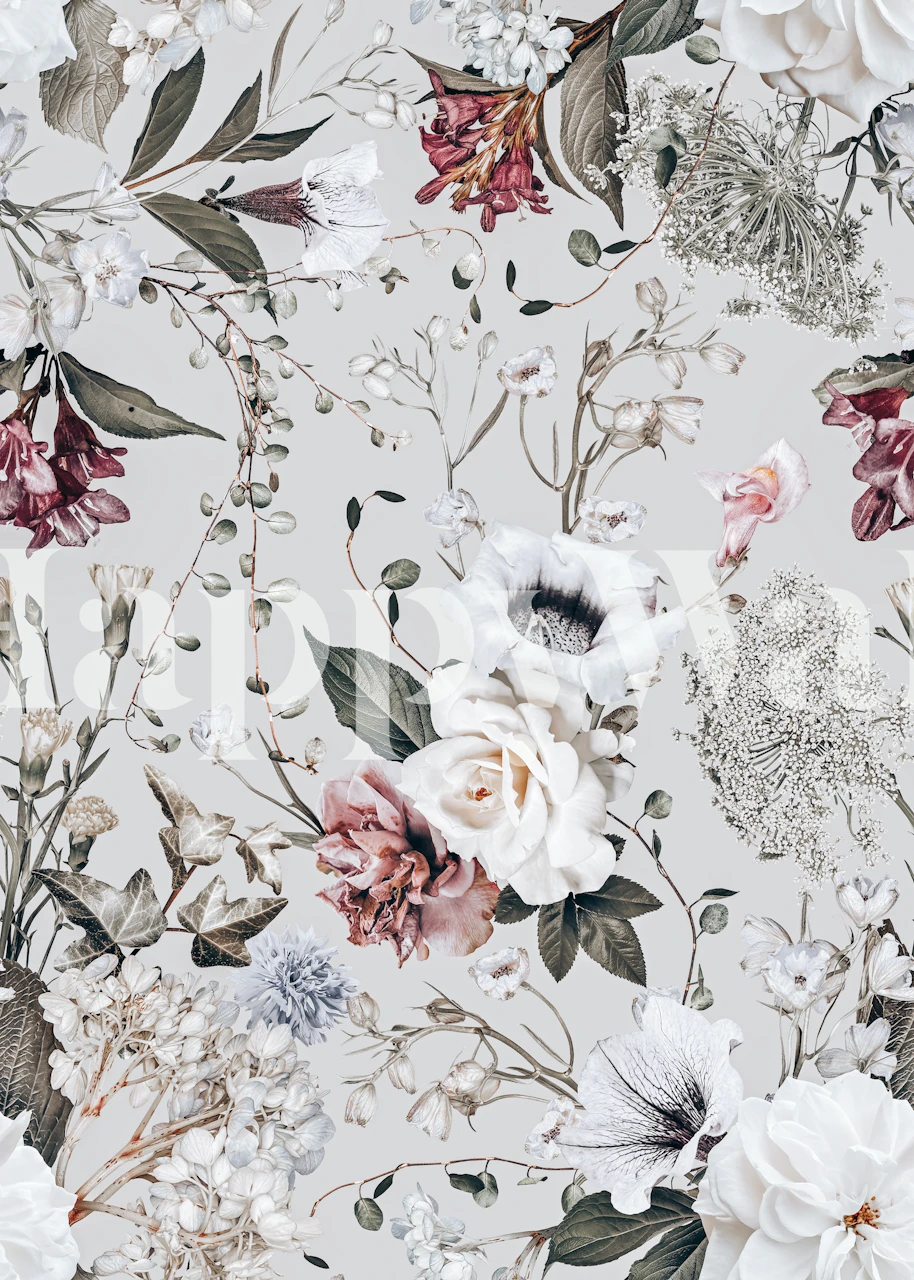 Timeless Garden Elegance floral wallpaper design
