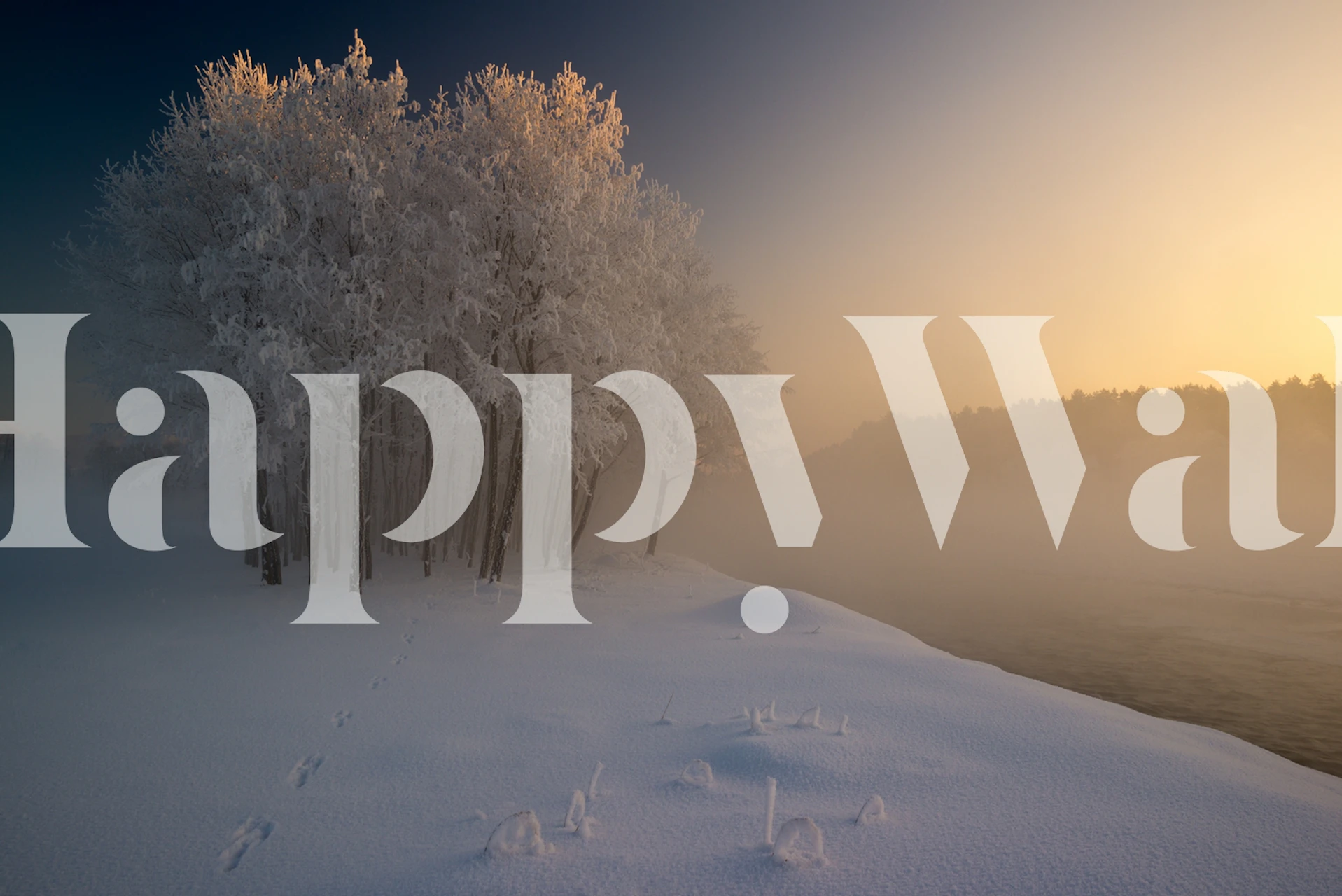 Winter landscape wallpaper huoneessa