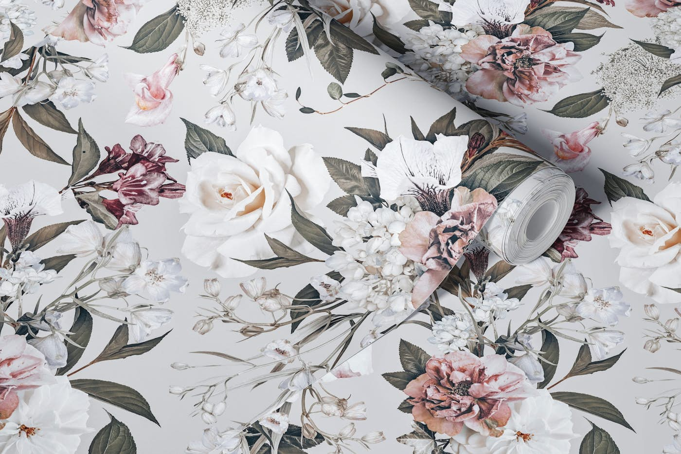 Antique Floral Harmony wallpaper roll