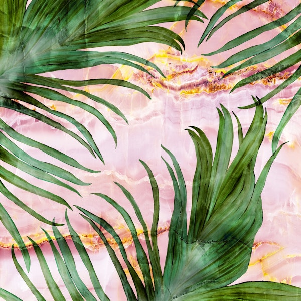 Palm leaf on marble 01