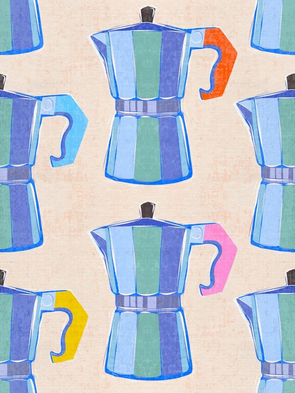 POP ART ITALIAN COFFEE MAKER • BLUE