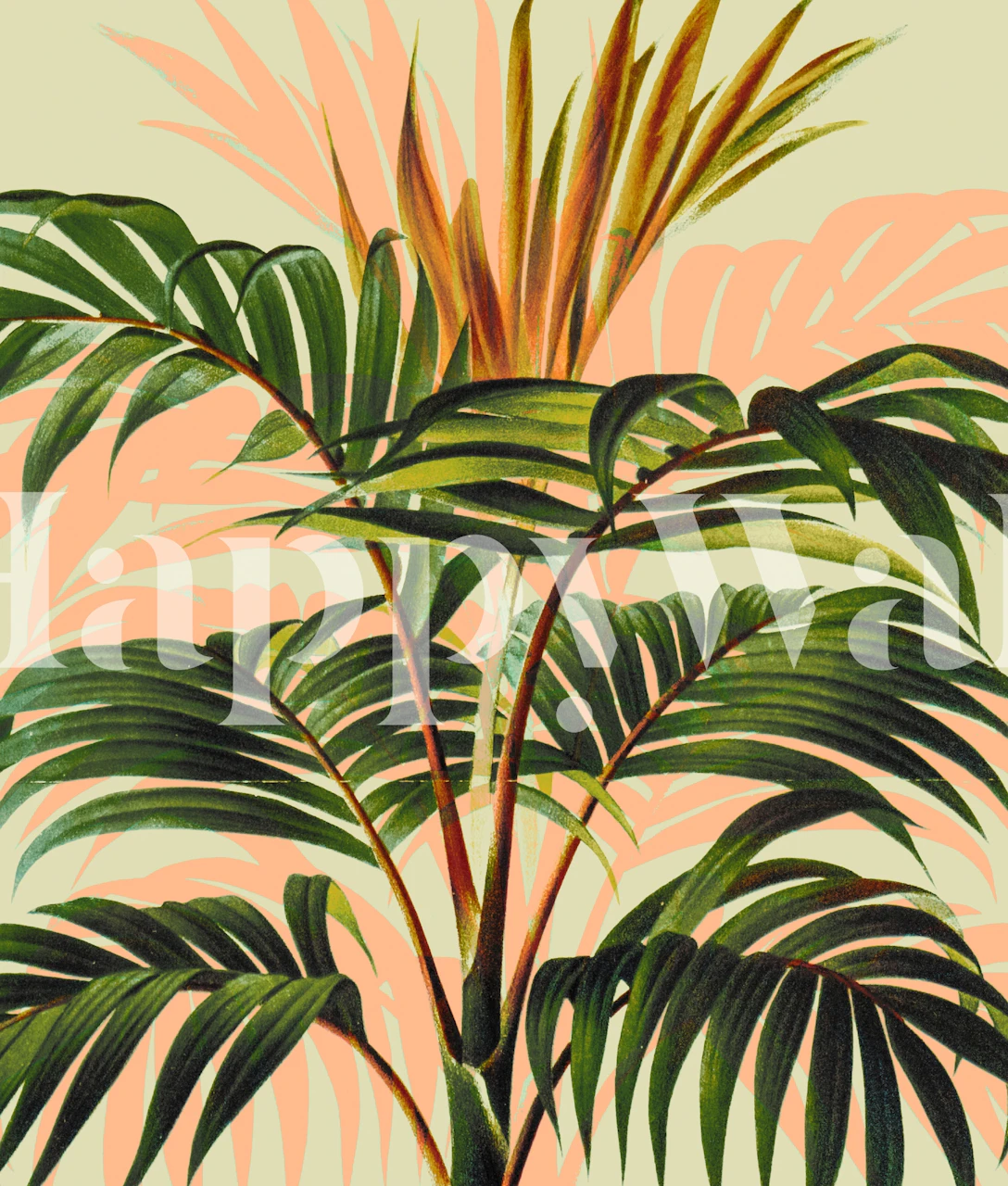 Botanical wallpaper design with greenery