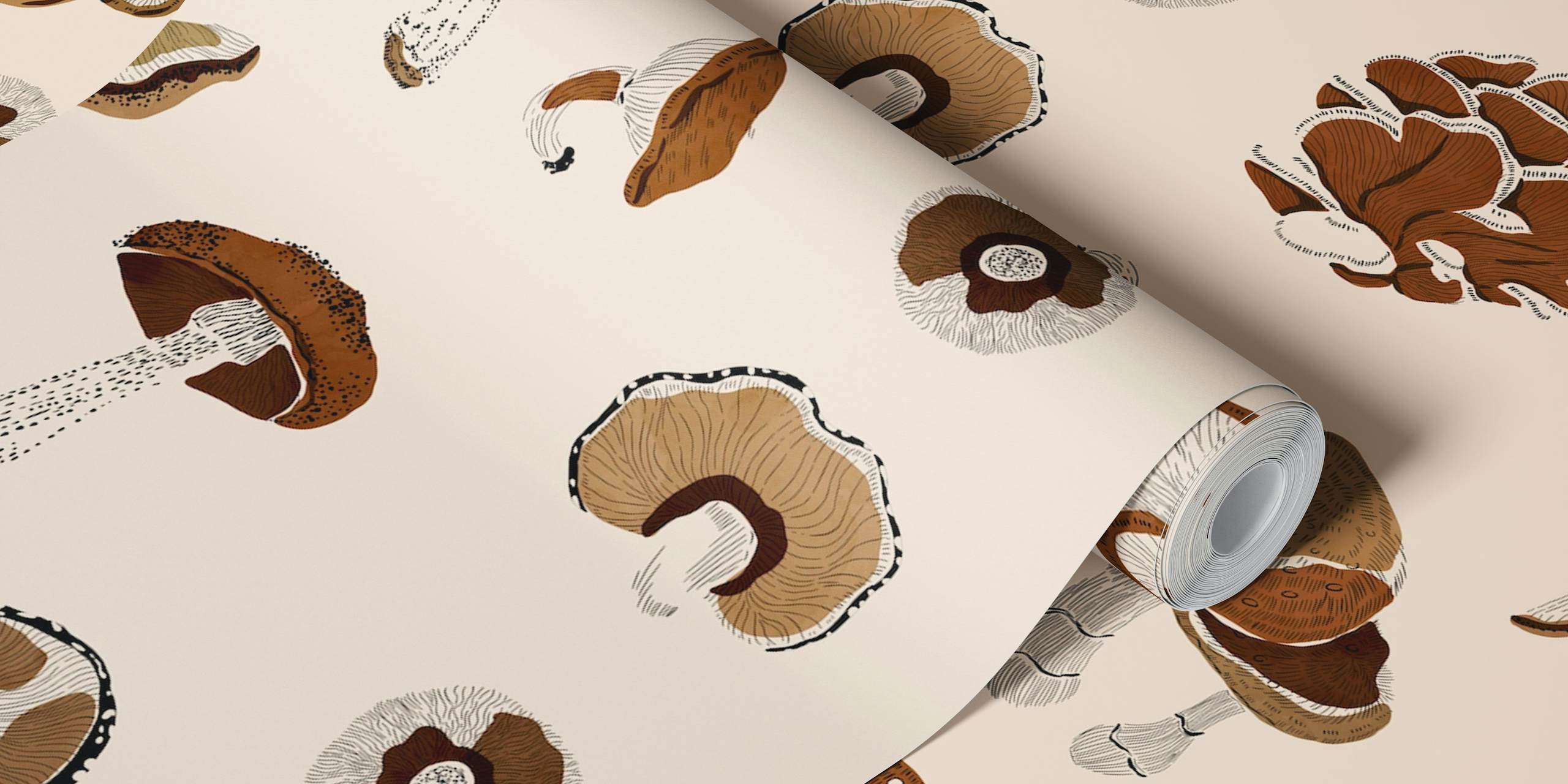 Dizajn tapete Wild forest mushrooms