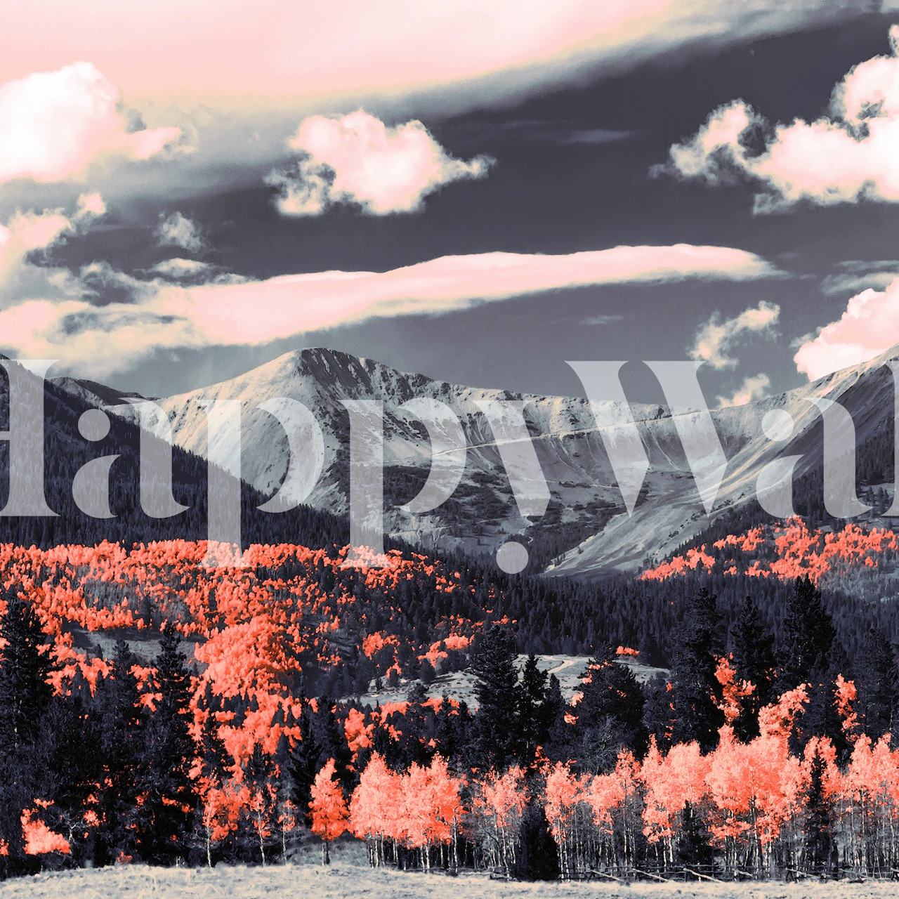 Wild landscape wallpaper in a room