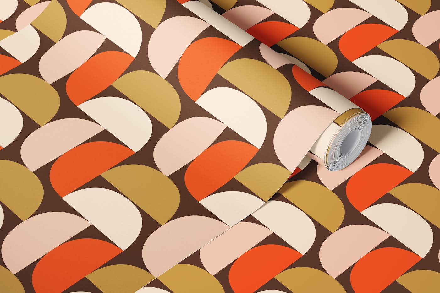 Mindfulness Mod Dots Brown wallpaper roll