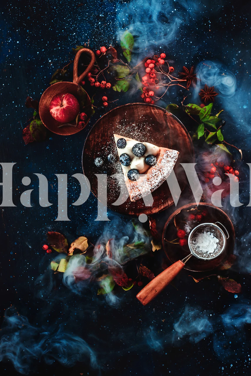 Pumpkin pie wallpaper displayed in a room