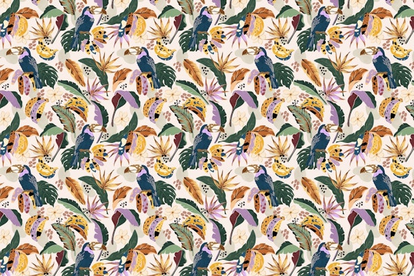 Toucans in wild tropical nature-B