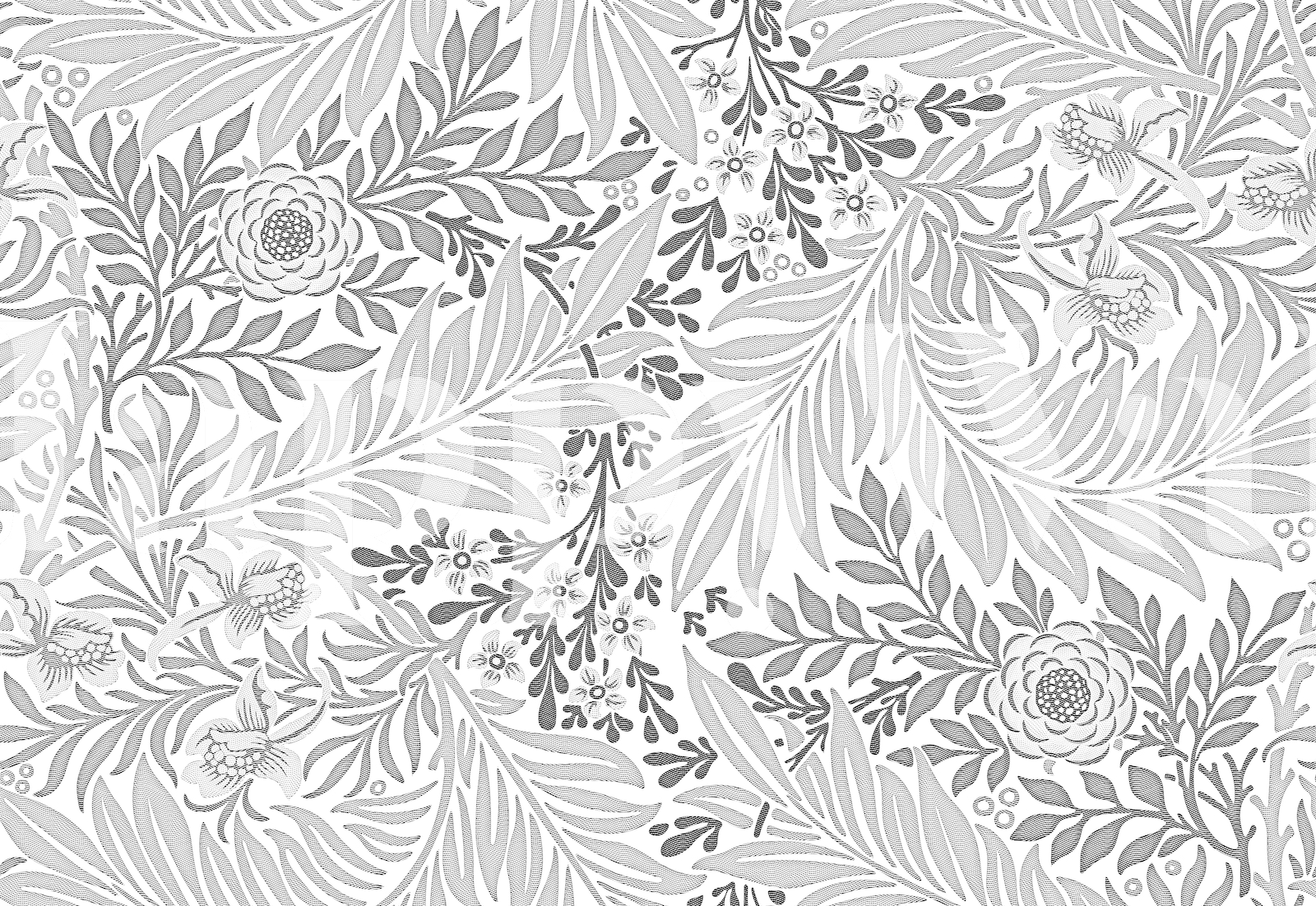 Vintage Etching Flower Garden wallpaper | Happywall