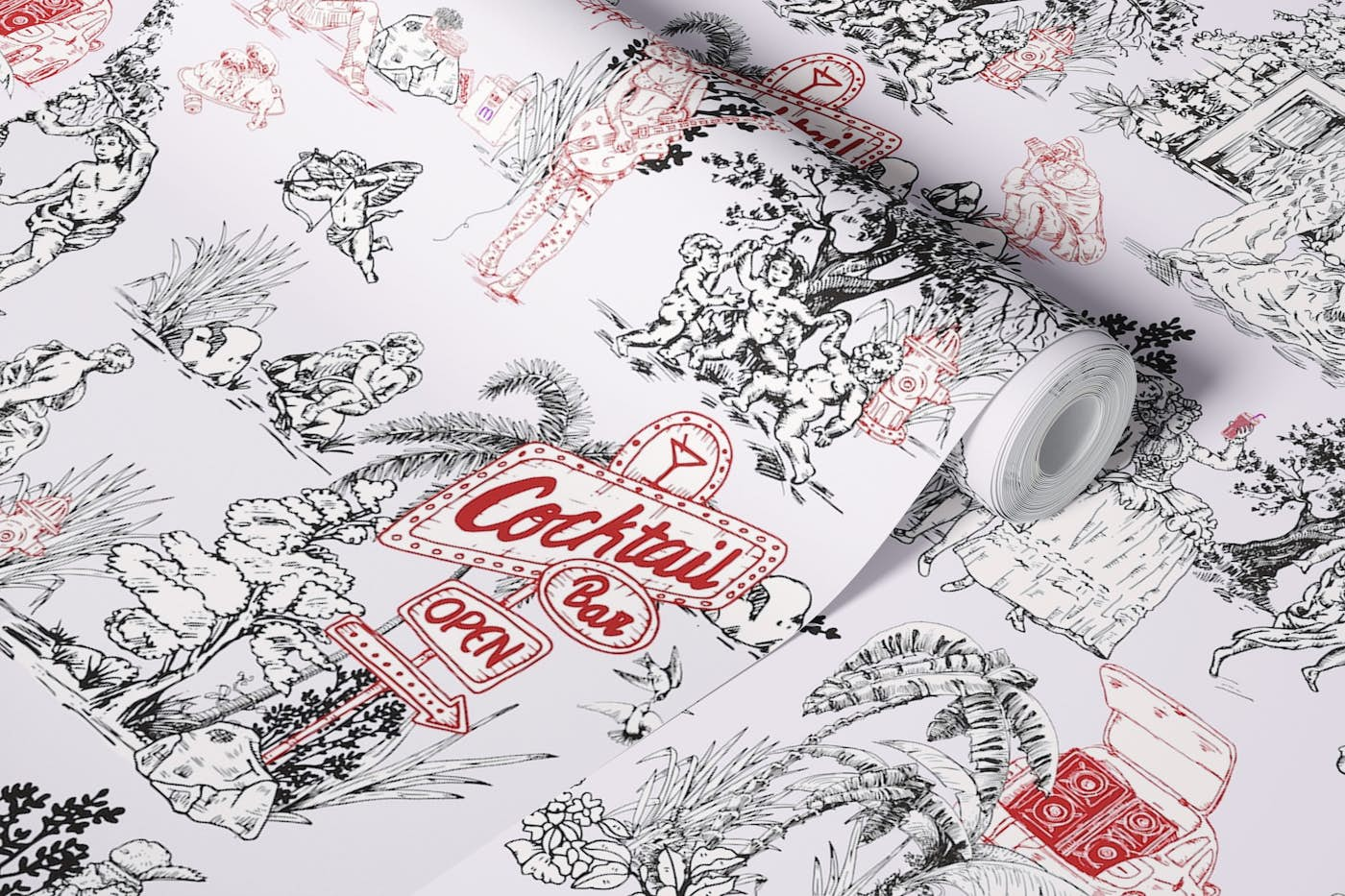 Toile de Jouy Between eras W wallpaper roll