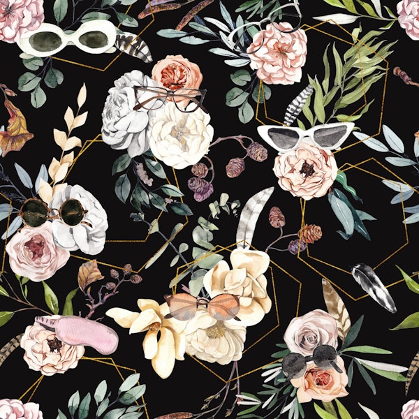 BOHEMIAN PATTERN FLORAL GLASSES