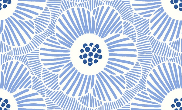 overlapping camellia - blue