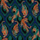 Tiger Spirit - black & teal & orange