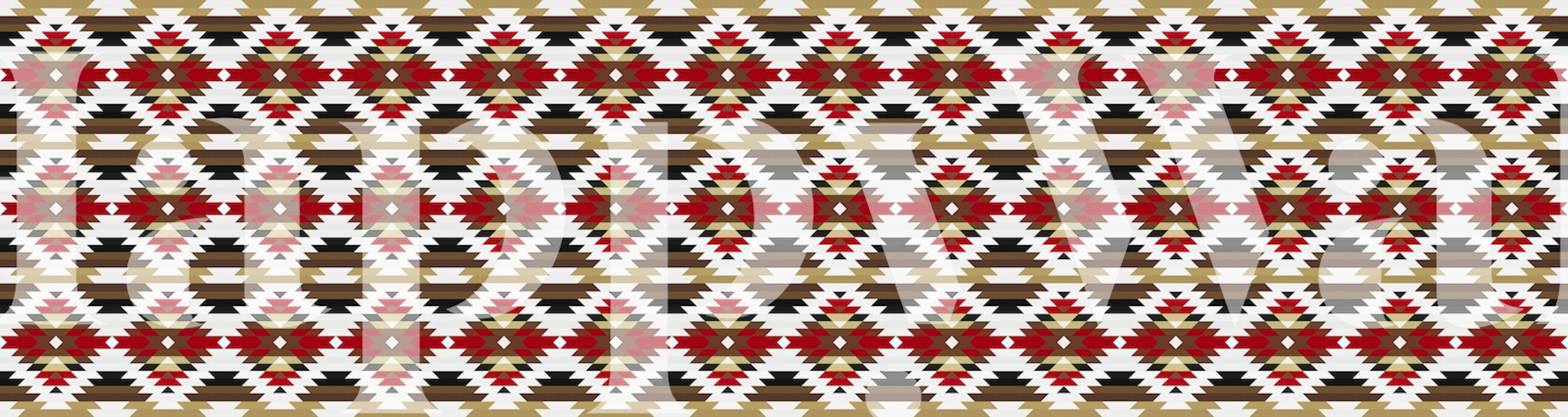 Tribal geometric pattern in red, black, and white wallpaper